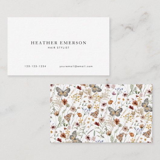 Eenvoudige Visitekaartjes van Floral (Voorkant / Achterkant)