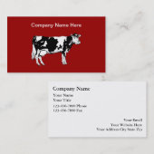 Eenvoudige Visitekaartjes van het thema "Cow" (Voorkant / Achterkant)