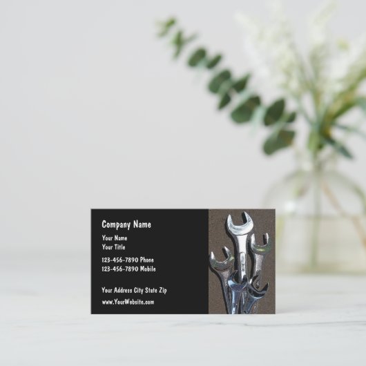 Eenvoudige Visitekaartjes van het thema Mechanisch (Staand voorkant)