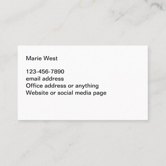 Eenvoudige Visitekaartjes verkocht thema voor Real (Achterkant)