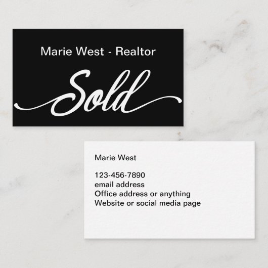 Eenvoudige Visitekaartjes verkocht thema voor Real (Voorkant / Achterkant)