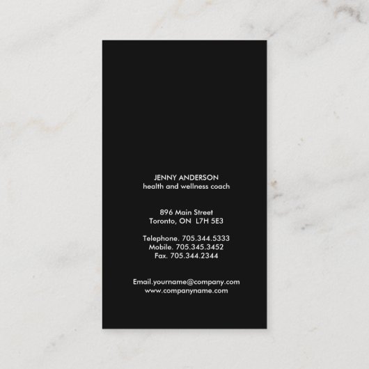 Eenvoudige Visitekaartjes voor de gezondheids- en (Achterkant)