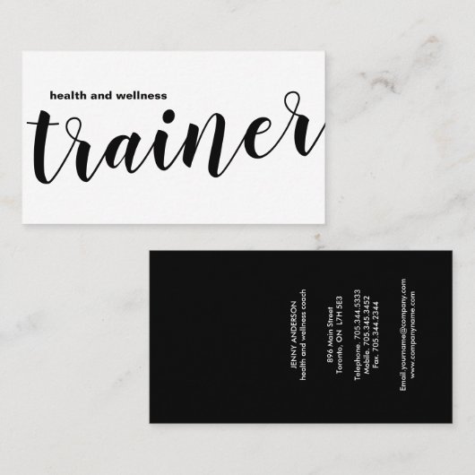 Eenvoudige Visitekaartjes voor de gezondheids- en (Voorkant / Achterkant)