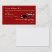 Eenvoudige Visitekaartjes voor elektricien (Voorkant / Achterkant)