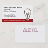 Eenvoudige Visitekaartjes voor elektricien (Voorkant / Achterkant)