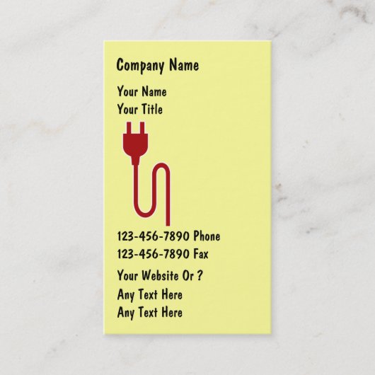 Eenvoudige Visitekaartjes voor elektricien (Voorkant)