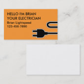 Eenvoudige Visitekaartjes voor elektricien (Voorkant / Achterkant)