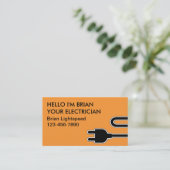 Eenvoudige Visitekaartjes voor elektricien (Staand voorkant)