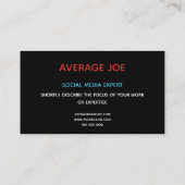 Eenvoudige visitekaartjes voor expert in sociale m (Achterkant)