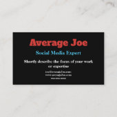 Eenvoudige visitekaartjes voor expert in sociale m (Achterkant)