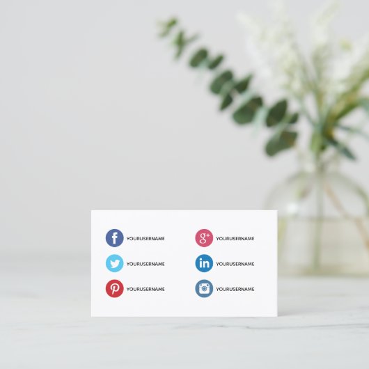 Eenvoudige visitekaartjes voor expert in sociale m (Staand voorkant)