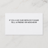 Eenvoudige Visitekaartjes voor landschapsontwerp (Achterkant)