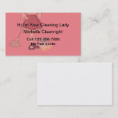 Eenvoudige Visitekaartjes voor schoonmaakLady (Voorkant / Achterkant)
