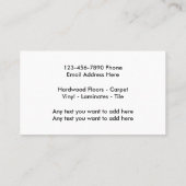 Eenvoudige Visitekaartjes voor thuisvloerservices (Achterkant)