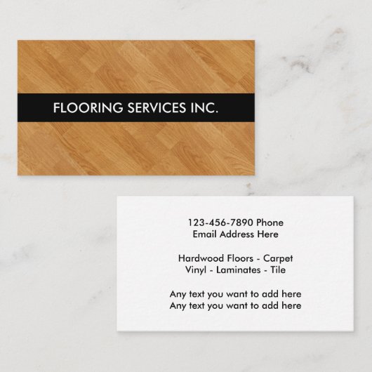 Eenvoudige Visitekaartjes voor thuisvloerservices (Voorkant / Achterkant)