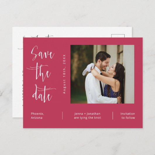 Eenvoudige Viva Magenta de Code van QR van de Foto Briefkaart (Voorkant / Achterkant)