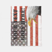 Eenvoudige vlag met schermende adelaar en Jouw tek Fleece Deken (Voorkant)