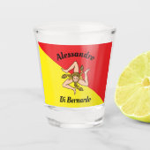 Eenvoudige vlag Sicilië Shot Glas (Voorkant)