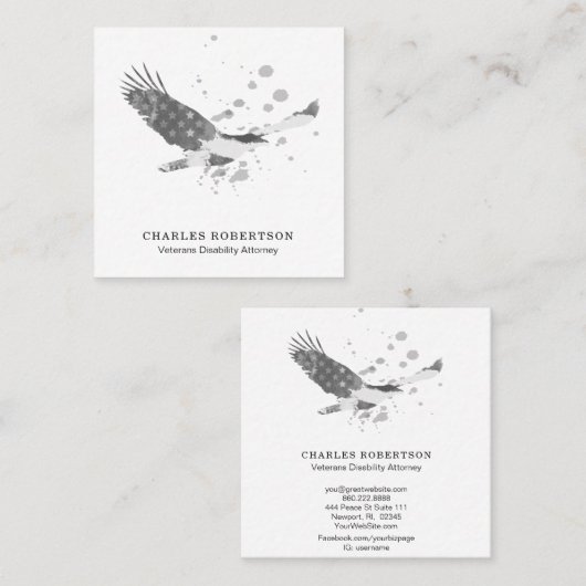 ** Eenvoudige vlag Verenigde Staten Amerikaanse Ea Vierkante Visitekaartje (Voorkant / Achterkant)