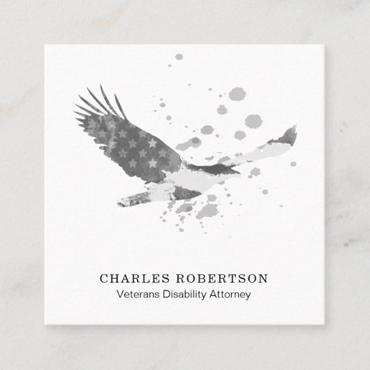 ** Eenvoudige vlag Verenigde Staten Amerikaanse Ea Vierkante Visitekaartje (Voorkant)