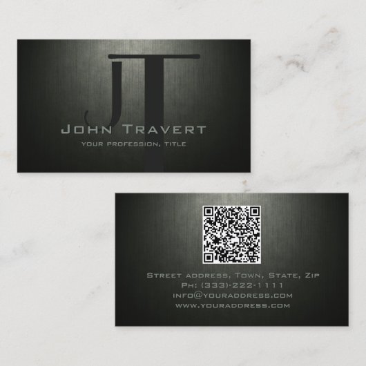 Eenvoudige vlakke aangepaste monogram makelaar visitekaartje (Voorkant / Achterkant)