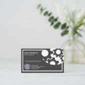 Eenvoudige vlakke cirkel van de versnellingstechni visitekaartje (Staand voorkant)