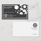 Eenvoudige vlakke cirkel van de versnellingstechni visitekaartje (Voorkant / Achterkant)