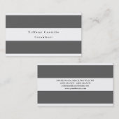 Eenvoudige vlakte Elegant Grey White Striped minim Visitekaartje (Voorkant / Achterkant)
