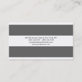 Eenvoudige vlakte Elegant Grey White Striped minim Visitekaartje (Achterkant)