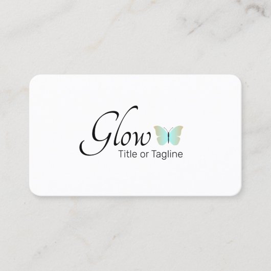 Eenvoudige vlinder estheticus Beauty Spa Logo Visitekaartje (Voorkant)