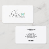 Eenvoudige vlinder estheticus Beauty Spa Logo Visitekaartje (Voorkant / Achterkant)