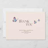 Eenvoudige Vlinders & Wildflowers Baby shower Bedankkaart (Voorkant)