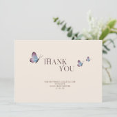 Eenvoudige Vlinders & Wildflowers Baby shower Bedankkaart (Staand voorkant)