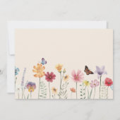 Eenvoudige Vlinders & Wildflowers Baby shower Bedankkaart (Achterkant)