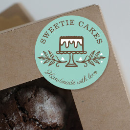 Eenvoudige, vlotte en minimale stijlvolle bakkerij ronde sticker