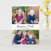 Eenvoudige voeux de Noël 3 Foto Kaart (Gele Bloem)