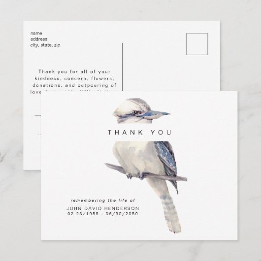 Eenvoudige vogel begrafenis verlies van het leven  briefkaart (Voorkant / Achterkant)