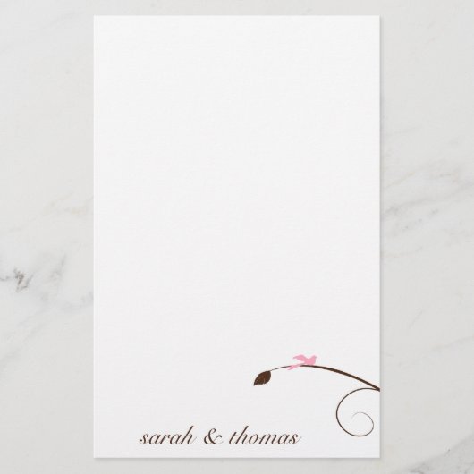 Eenvoudige vogel briefpapier (Voorkant)