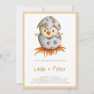 Eenvoudige vogel neutrale babyshower uitnodiging