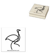 Eenvoudige vogelkunst flamingo rubberstempel (Gestempeld)