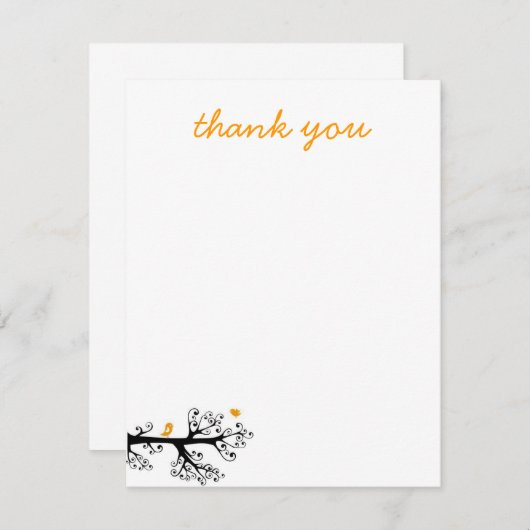 Eenvoudige vogels op boomtak dank u bedankkaart (Voorkant / Achterkant)