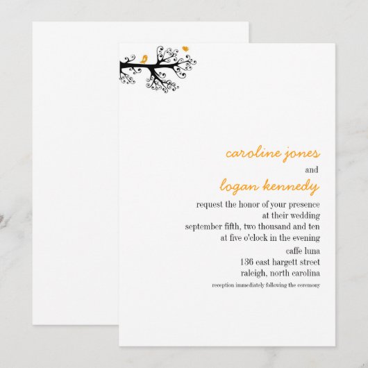 Eenvoudige vogels op boomvertakking kaart (Voorkant / Achterkant)