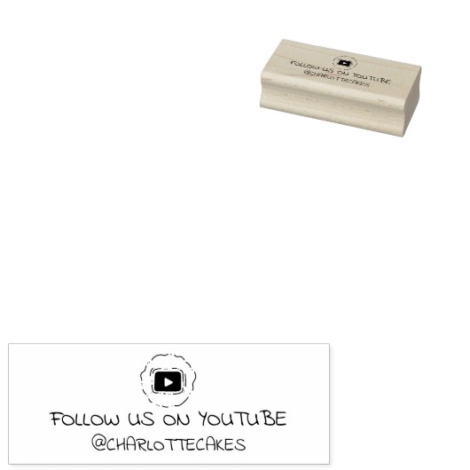 Eenvoudige Volg ons op YouTube, Sociale Media Rubberstempel (Gestempeld)