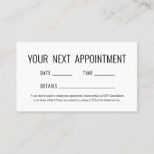 Eenvoudige volgende afspraak visitekaartje