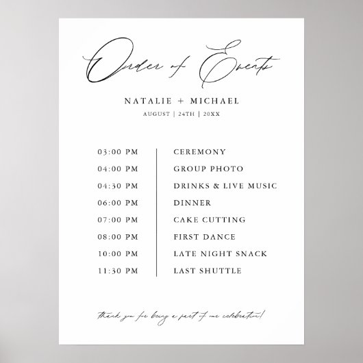 Eenvoudige volgorde van gebeurtenissen Weddenschap Poster (Voorkant)