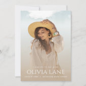 Eenvoudige volledige foto Afstuderen aankondiging (Voorkant)