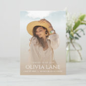 Eenvoudige volledige foto Afstuderen aankondiging (Staand voorkant)