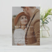 Eenvoudige volledige foto-overlay bruiloft kaart (Staand voorkant)