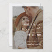 Eenvoudige volledige foto-overlay bruiloft kaart (Voorkant)