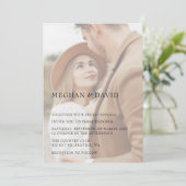 Eenvoudige volledige foto-overlay bruiloft kaart (Staand voorkant)